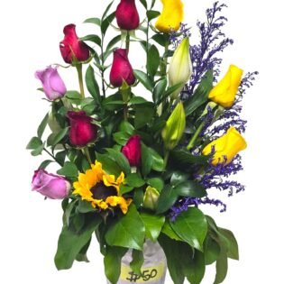 Fresh Flower Bouquet with Vase | Designed by Marilu Herrera | 9