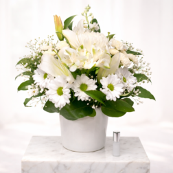 Pure Serenity All-White Memorial Arrangement