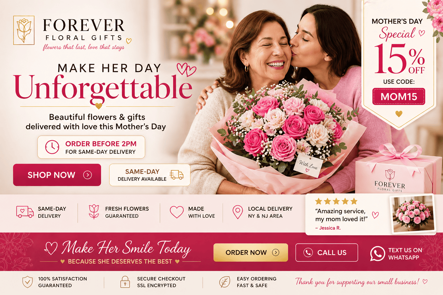 Unforgettable Mother's Day flowers and gifts for a special celebration.