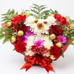 Mother's Day mixed flowers with Ferrero Rocher chocolates - Forever Floral Gifts
