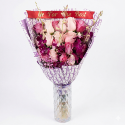 Violet Royale Orchid & Rose Buchón