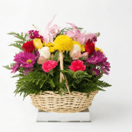 Vibrant Mixed Flower Basket