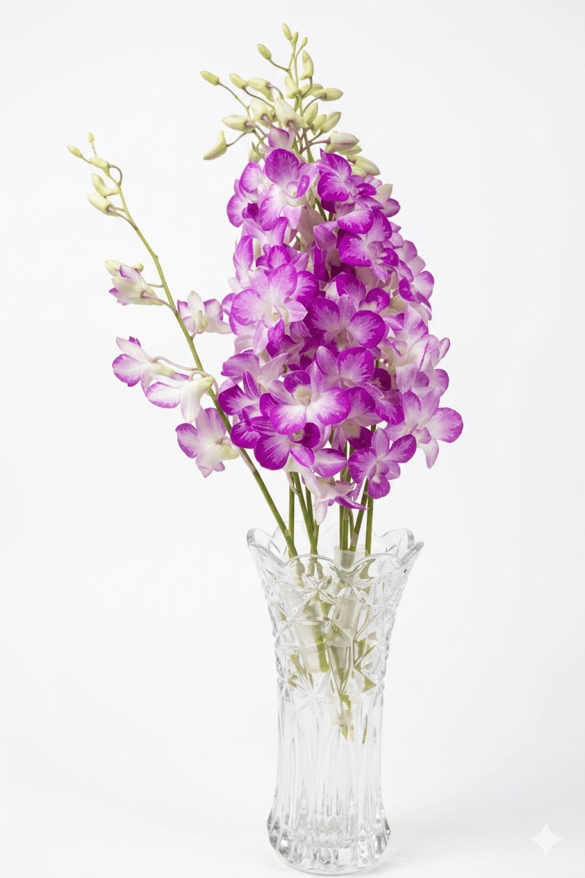 Purple-Tipped Perfection" Orchid Stem