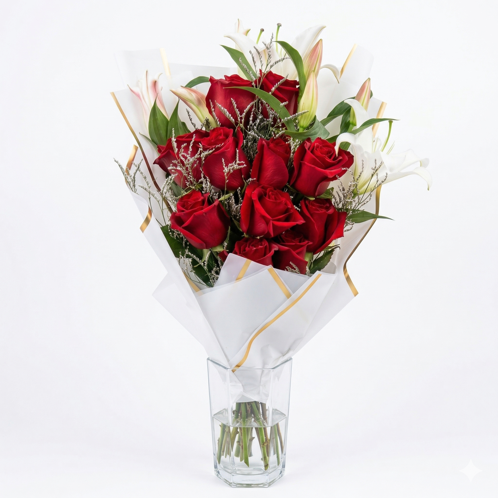 Red Rose & White Lily Luxe