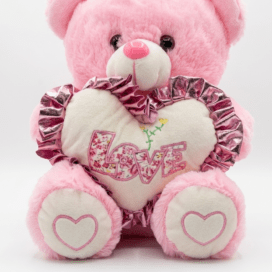 Floral "Love" Pink Teddy Bear